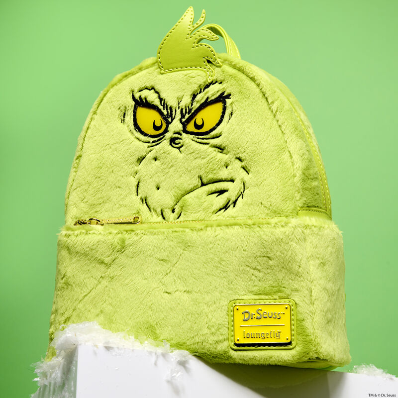 Loungefly Dr. Seuss' How The Grinch Stole Christmas! Plush Cosplay Light Up Mini Backpack