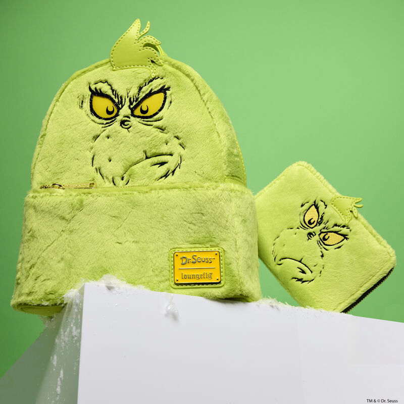 Loungefly Dr. Seuss' How The Grinch Stole Christmas! Plush Cosplay Glow Zip Around Wallet