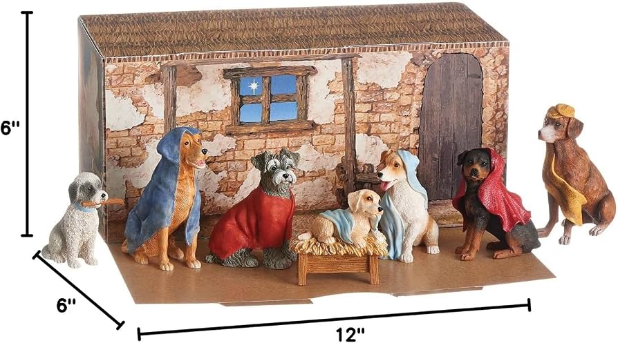 Resin Dog Nativity 7 Piece Set