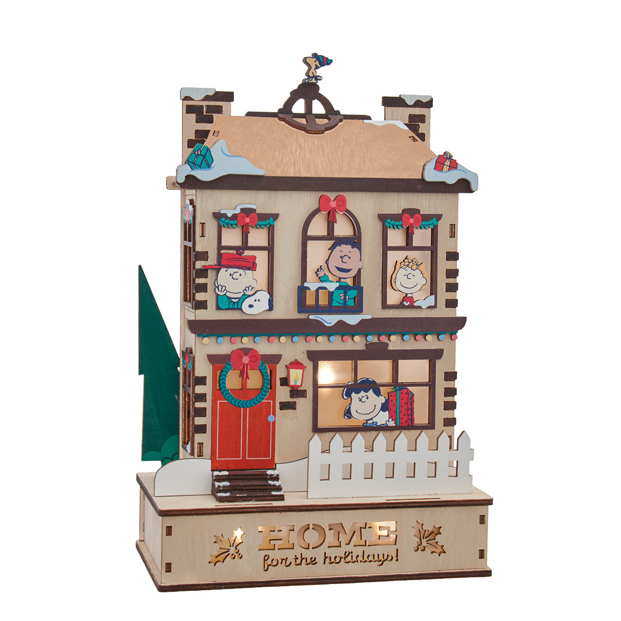 Peanuts Battery Operated Lighted "Home For The Holidays" House