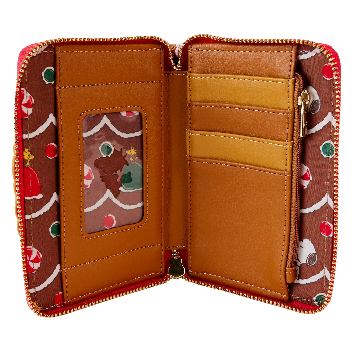 Loungefly Peanuts Snoopy Gingerbread Wreath Scented Zip Around Wallet