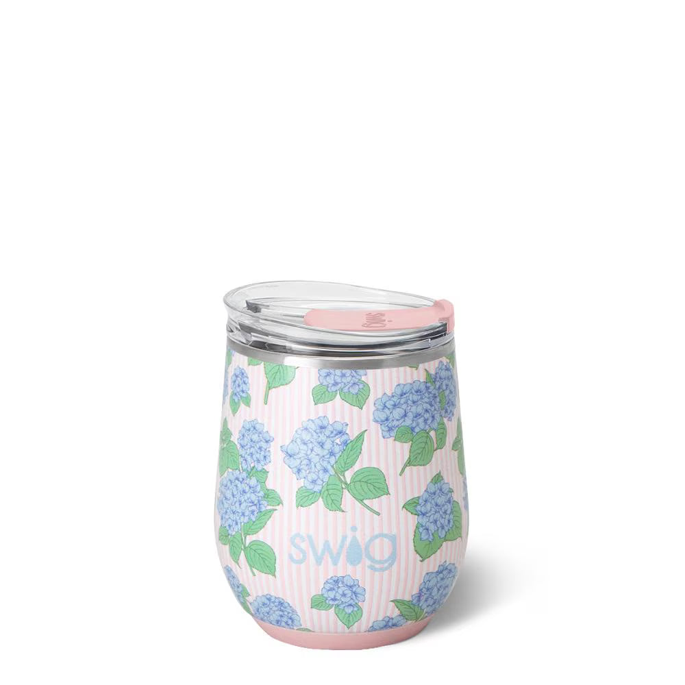 Swig Hydrangeas Stemless Wine Cup 12oz