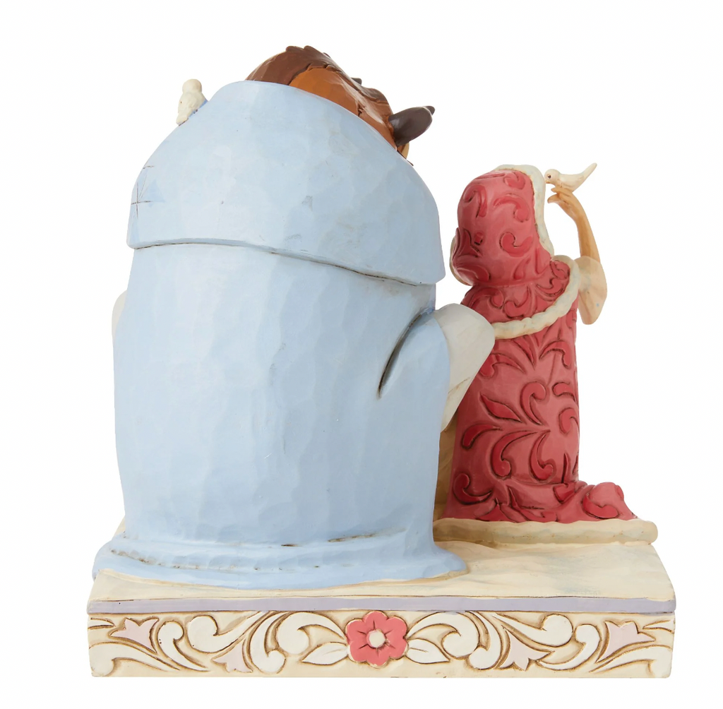 Disney Traditions Belle & Beast White Woodland