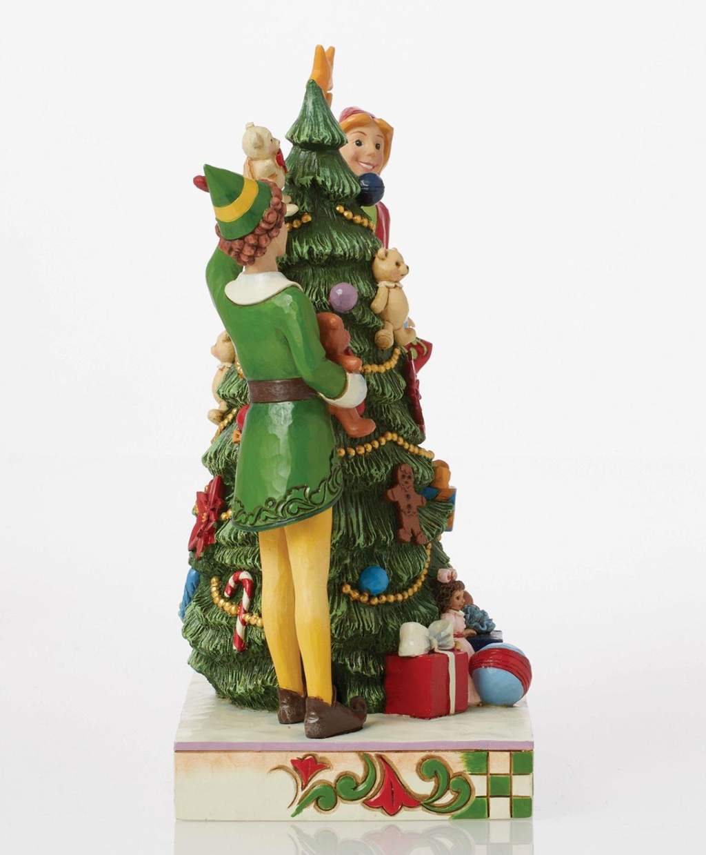 Buddy Elf with Jovie Elf Decorating Christmas Tree by JIm Shore