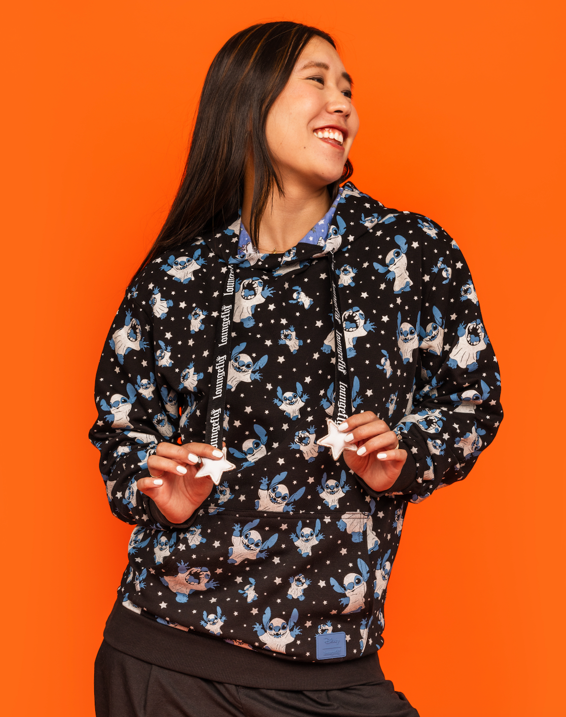 Loungefly Disney Glow-in-the-Dark Stitch Ghost Hooded Sweatshirt