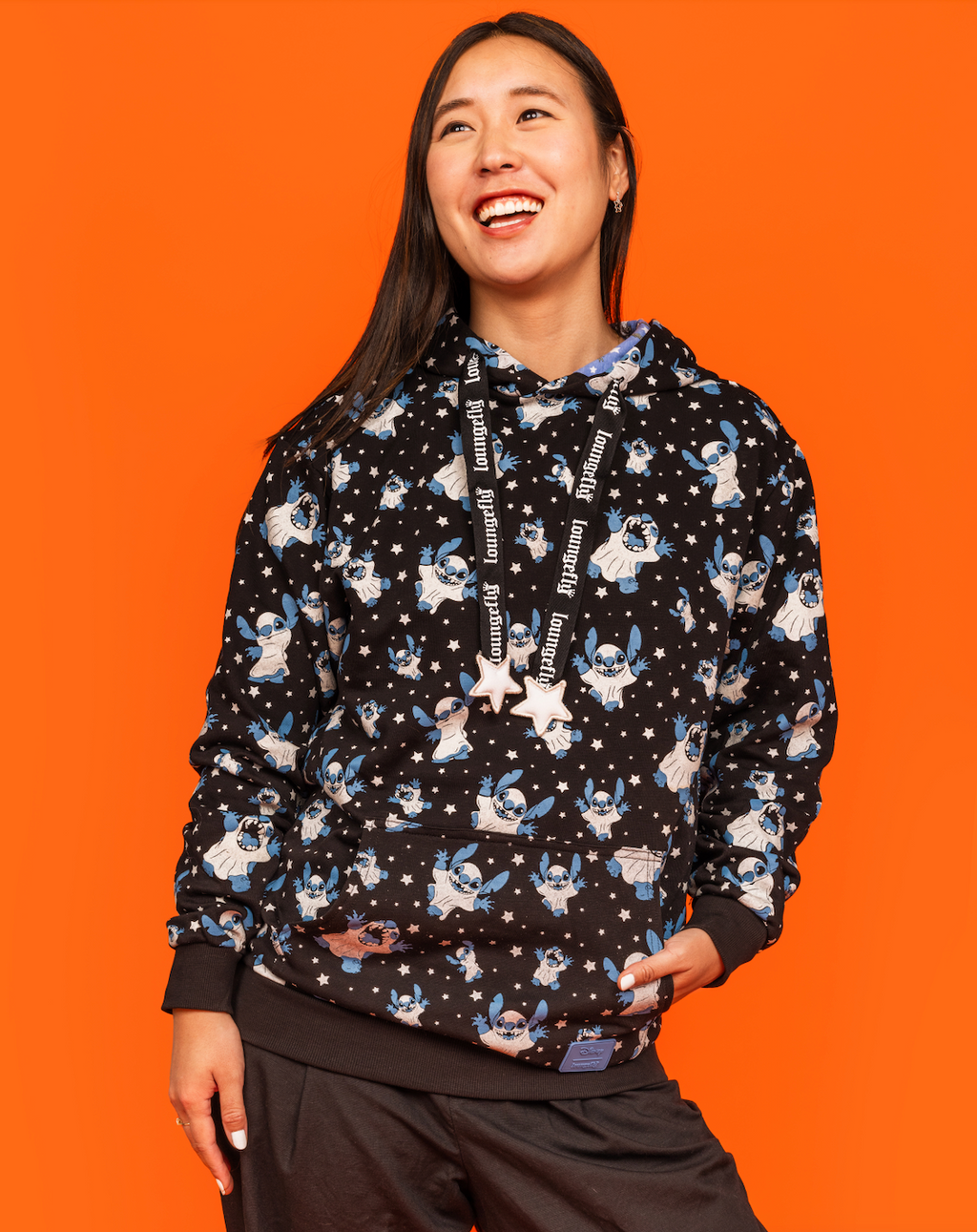 Loungefly Disney Glow-in-the-Dark Stitch Ghost Hooded Sweatshirt