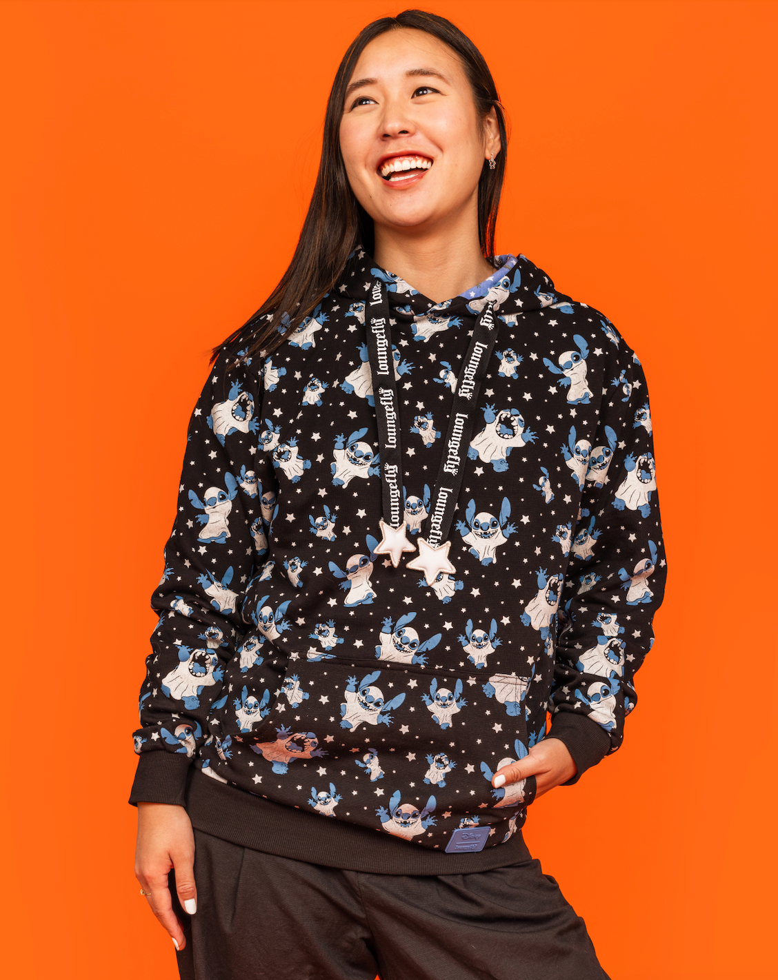 Loungefly Disney Glow-in-the-Dark Stitch Ghost Hooded Sweatshirt