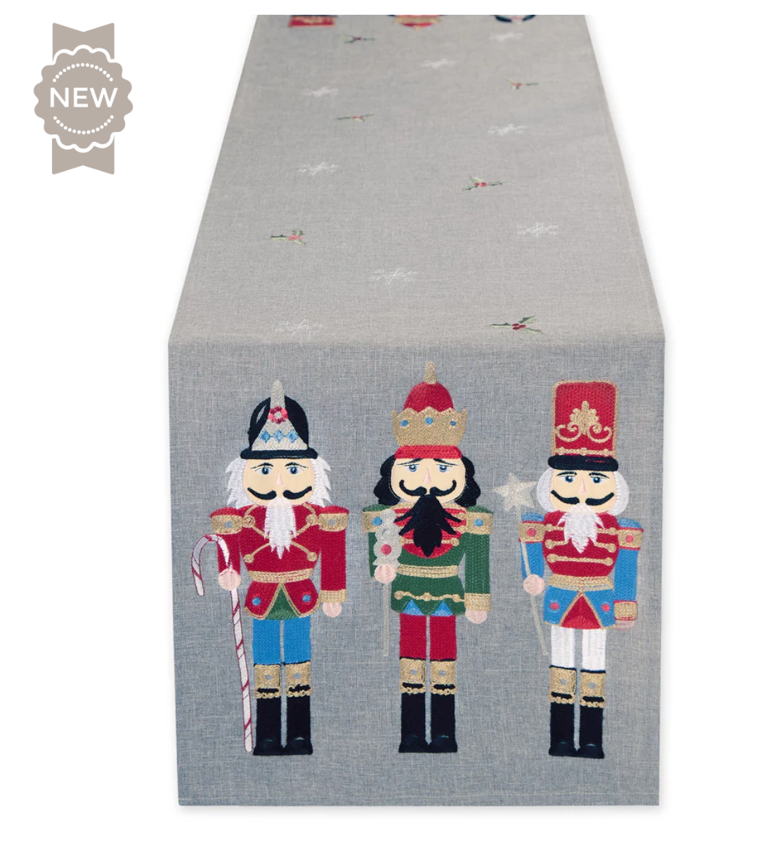 Holiday Nutcrackers Embroidered Table Runner