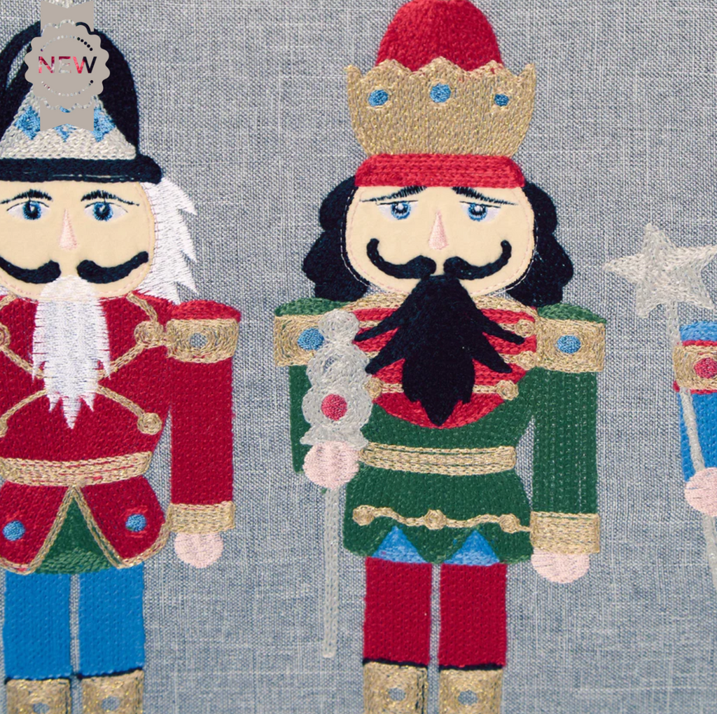 Holiday Nutcrackers Embroidered Table Runner