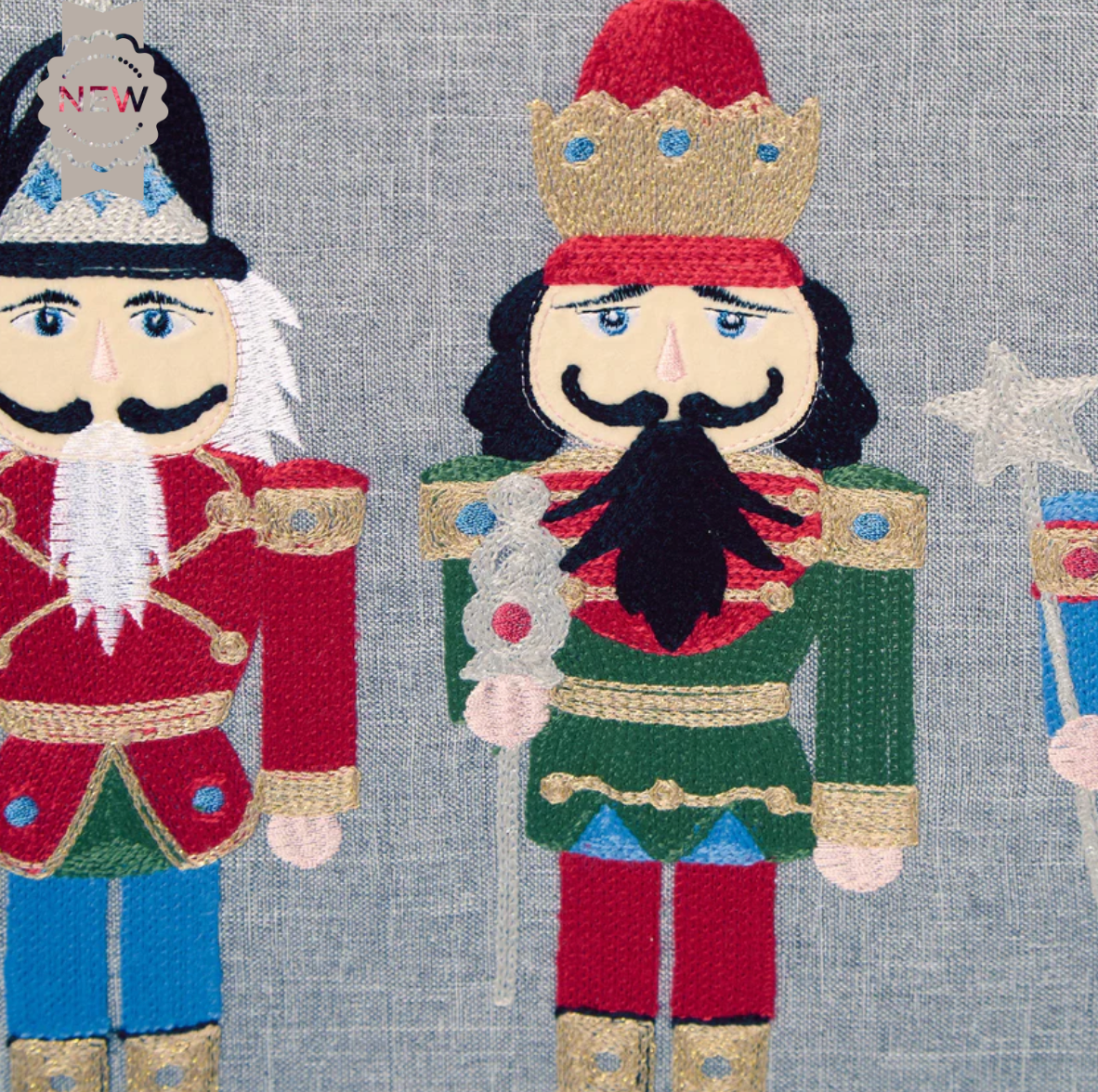 Holiday Nutcrackers Embroidered Table Runner