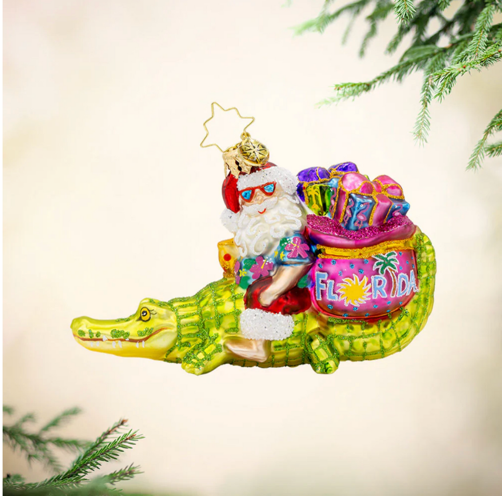 Christopher Radko Hand-Crafted European Glass Ornament- Sunshine State Gator