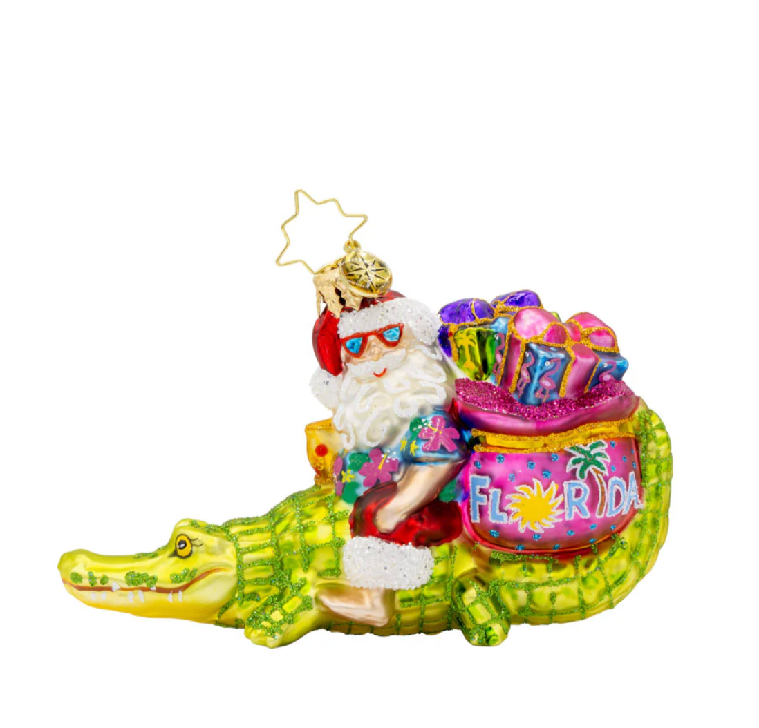 Christopher Radko Hand-Crafted European Glass Ornament- Sunshine State Gator
