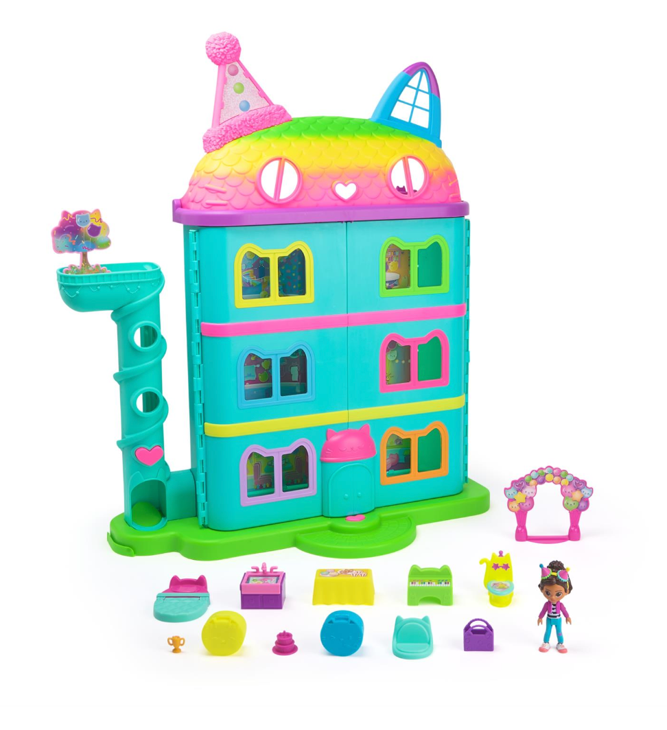 Gabby`s Dollhouse 15-Piece Rainbow-Themed Celebration Dollhouse