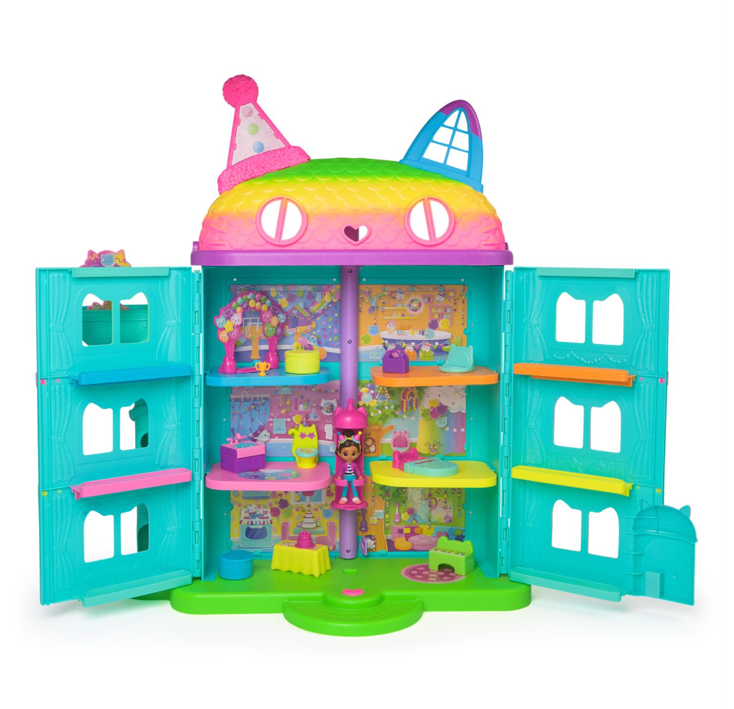 Gabby`s Dollhouse 15-Piece Rainbow-Themed Celebration Dollhouse