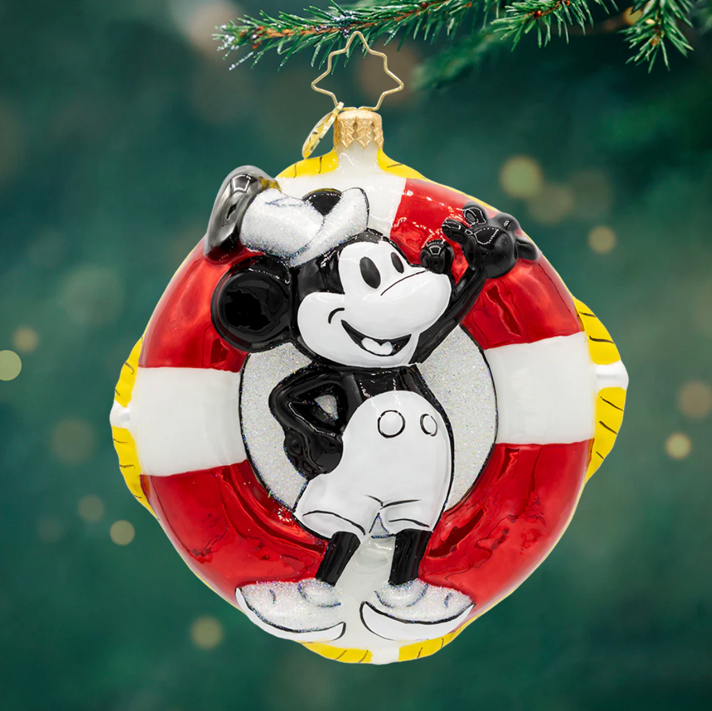 Christopher Radko Hand-Crafted European Glass Ornament- Steamboat Mickey