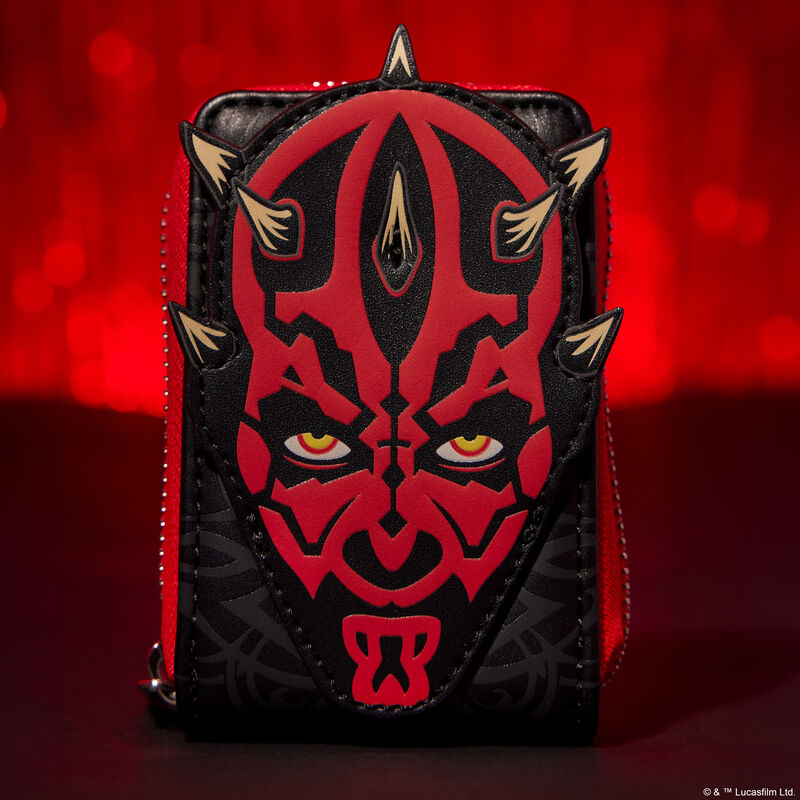 Loungefly Star Wars: The Phantom Menace 25th Anniversary Darth Maul Glow Accordion Zip Around Wallet