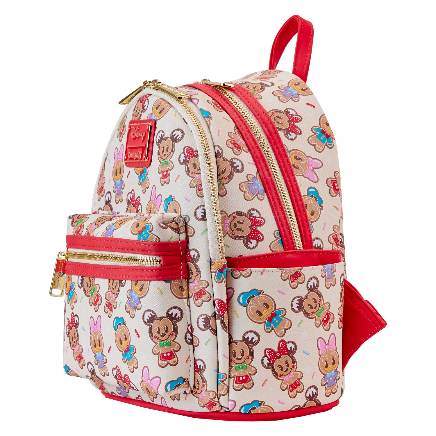 Loungefly Mickey & Friends Gingerbread Cookie All-Over Print Mini Backpack With Ear Headband