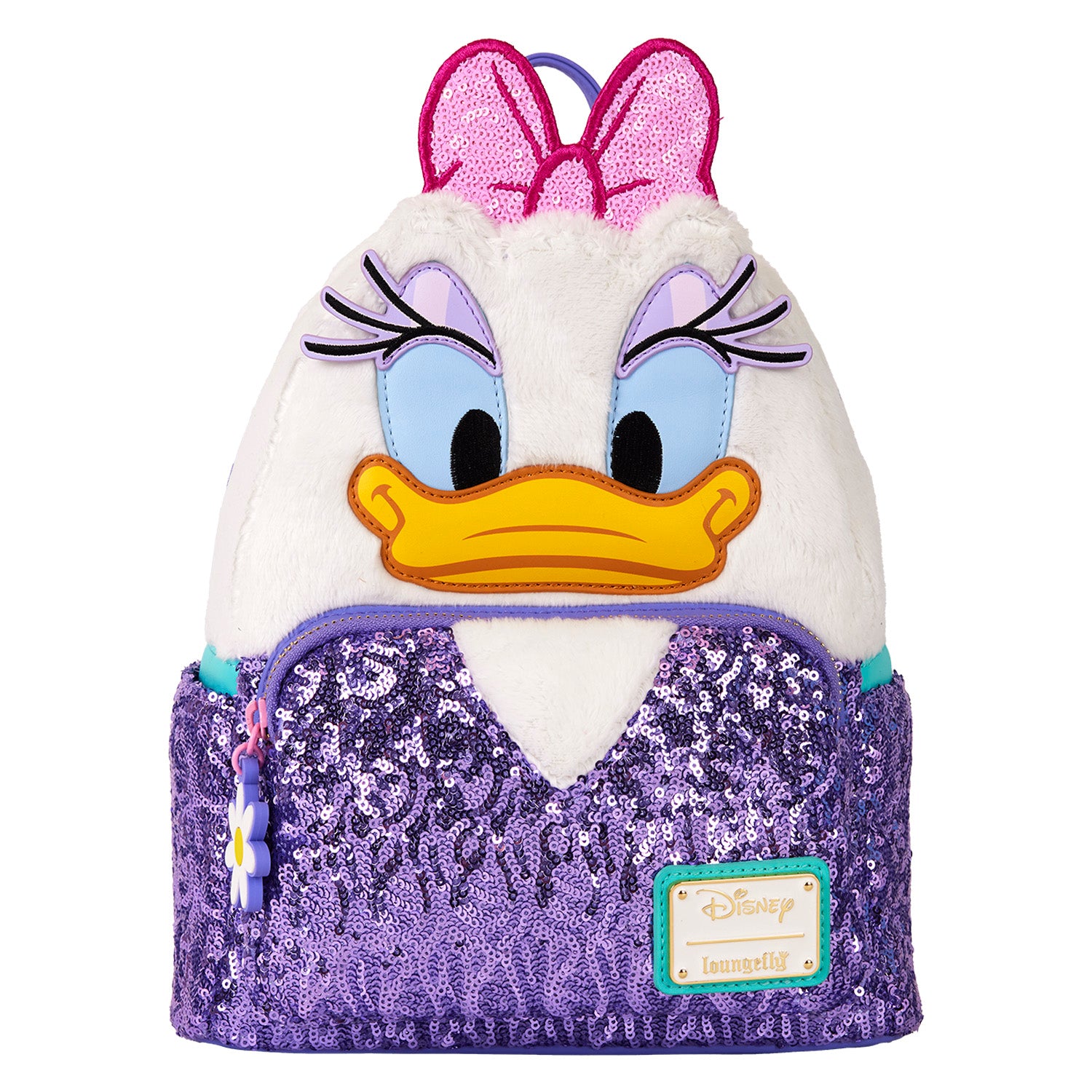 Loungefly Daisy Duck 85th Anniversary Sequin Plush Cosplay Mini Backpack