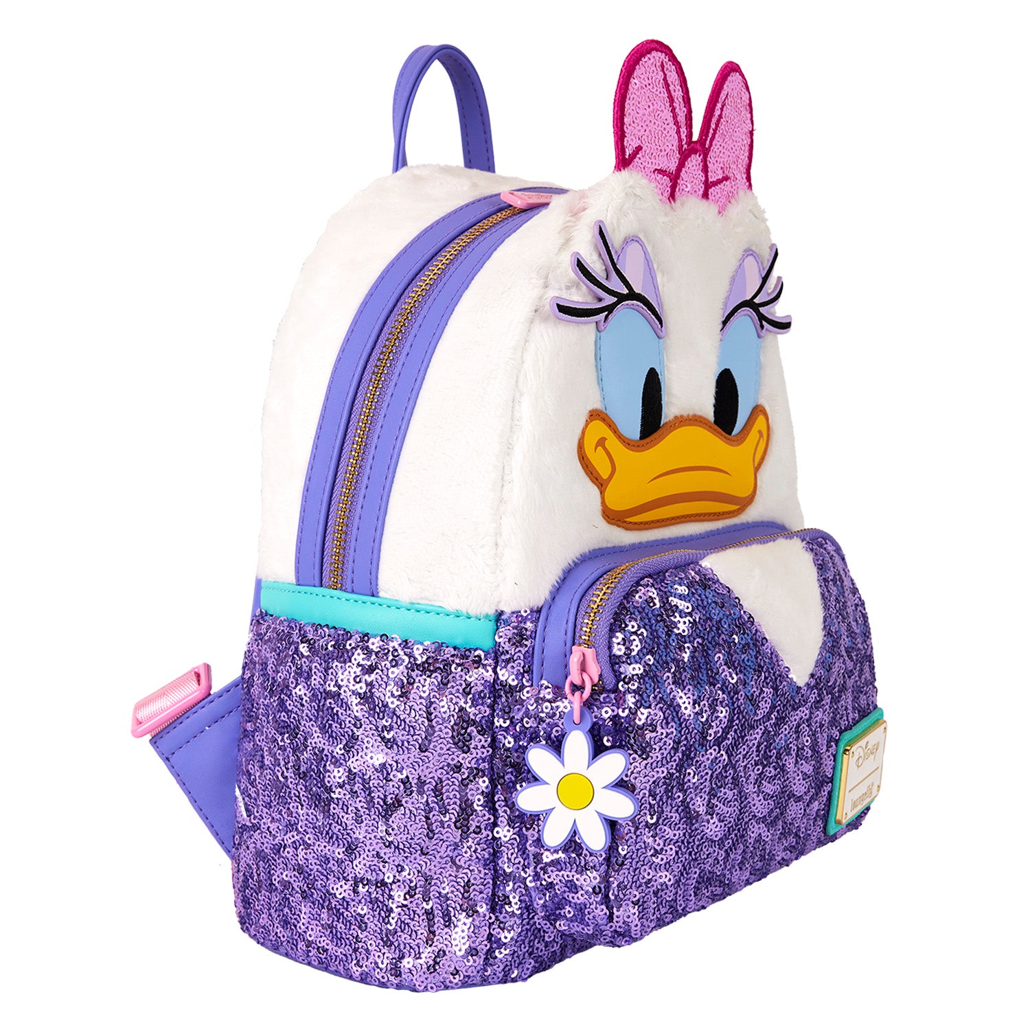 Loungefly Daisy Duck 85th Anniversary Sequin Plush Cosplay Mini Backpack