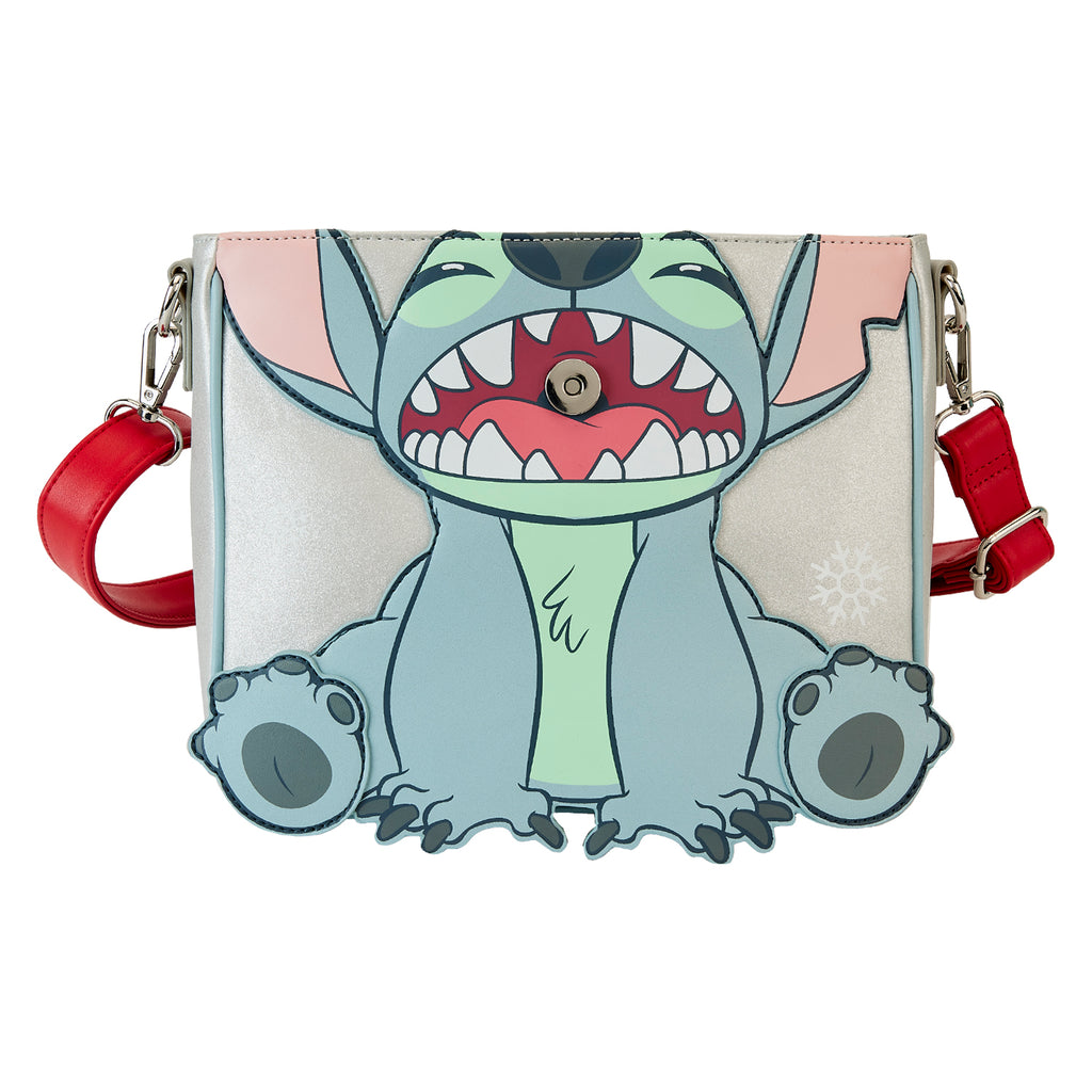 Loungefly Stitch Holiday Glitter Crossbody Bag