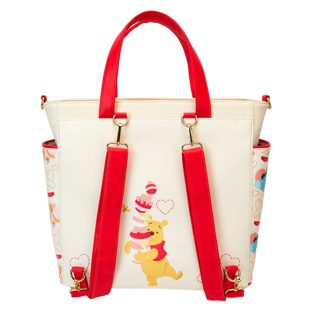 Loungefly Winnie The Pooh & Friends Hearts Convertible Backpack & Tote Bag