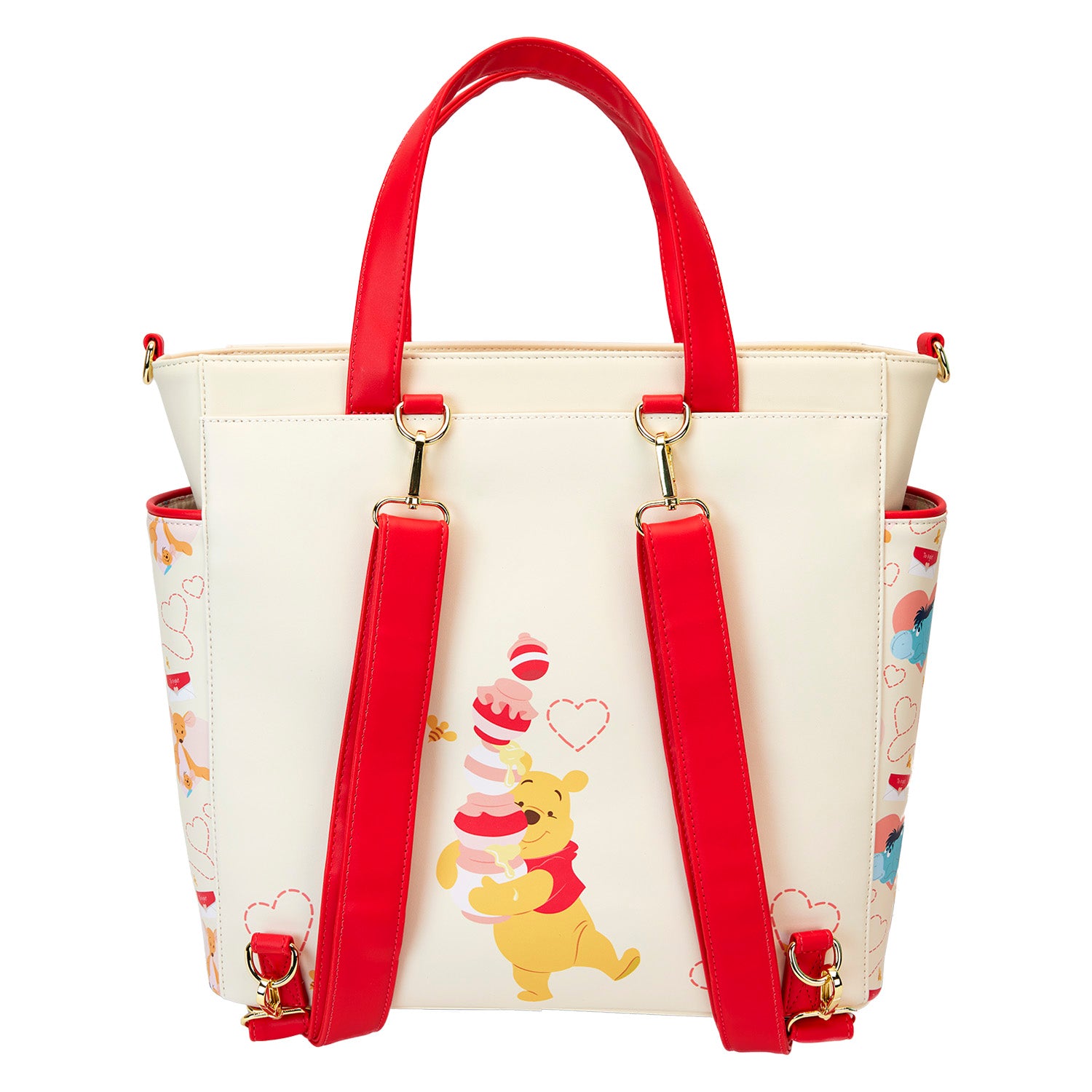 Loungefly Winnie The Pooh & Friends Hearts Convertible Backpack & Tote Bag
