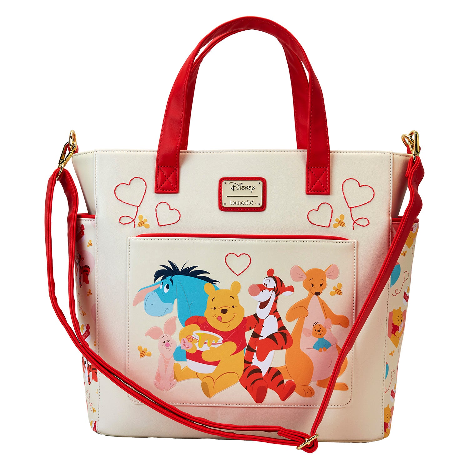 Loungefly Winnie The Pooh & Friends Hearts Convertible Backpack & Tote Bag
