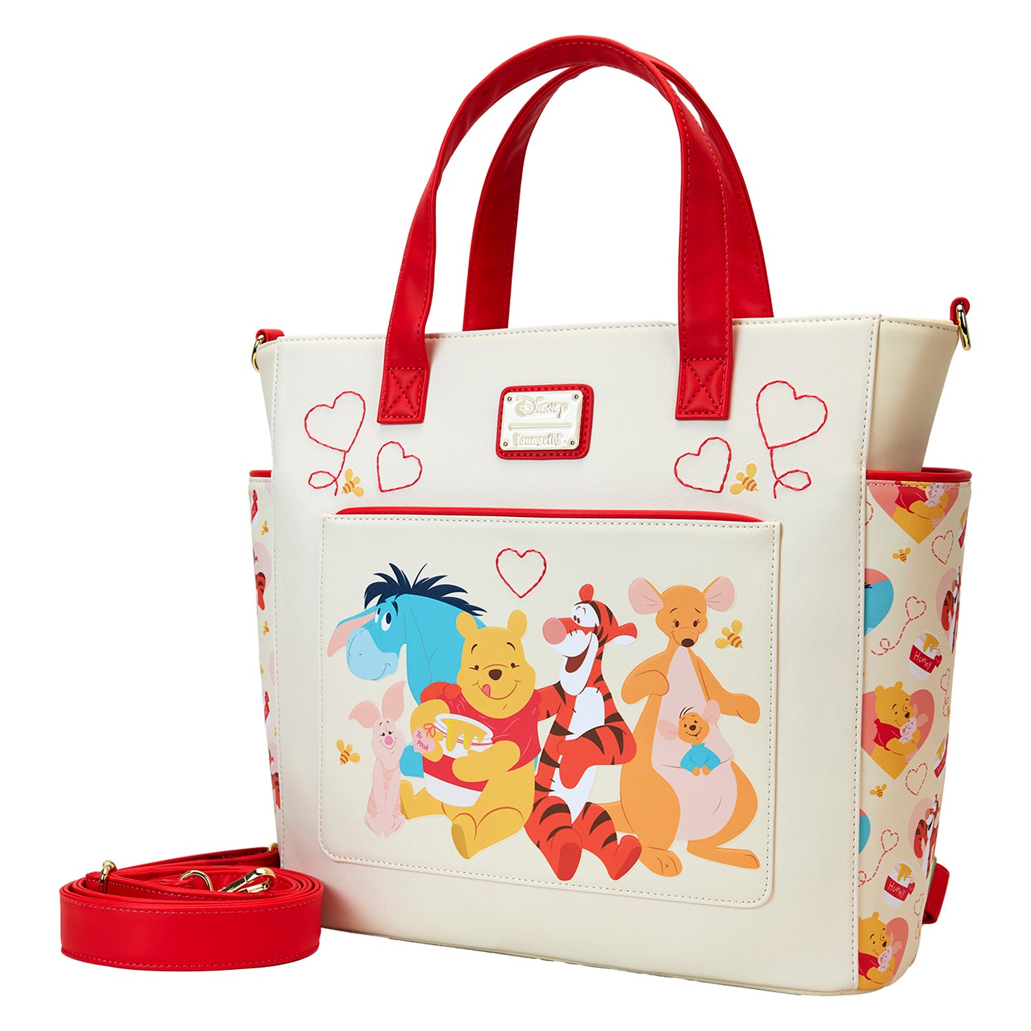 Loungefly Winnie The Pooh & Friends Hearts Convertible Backpack & Tote Bag