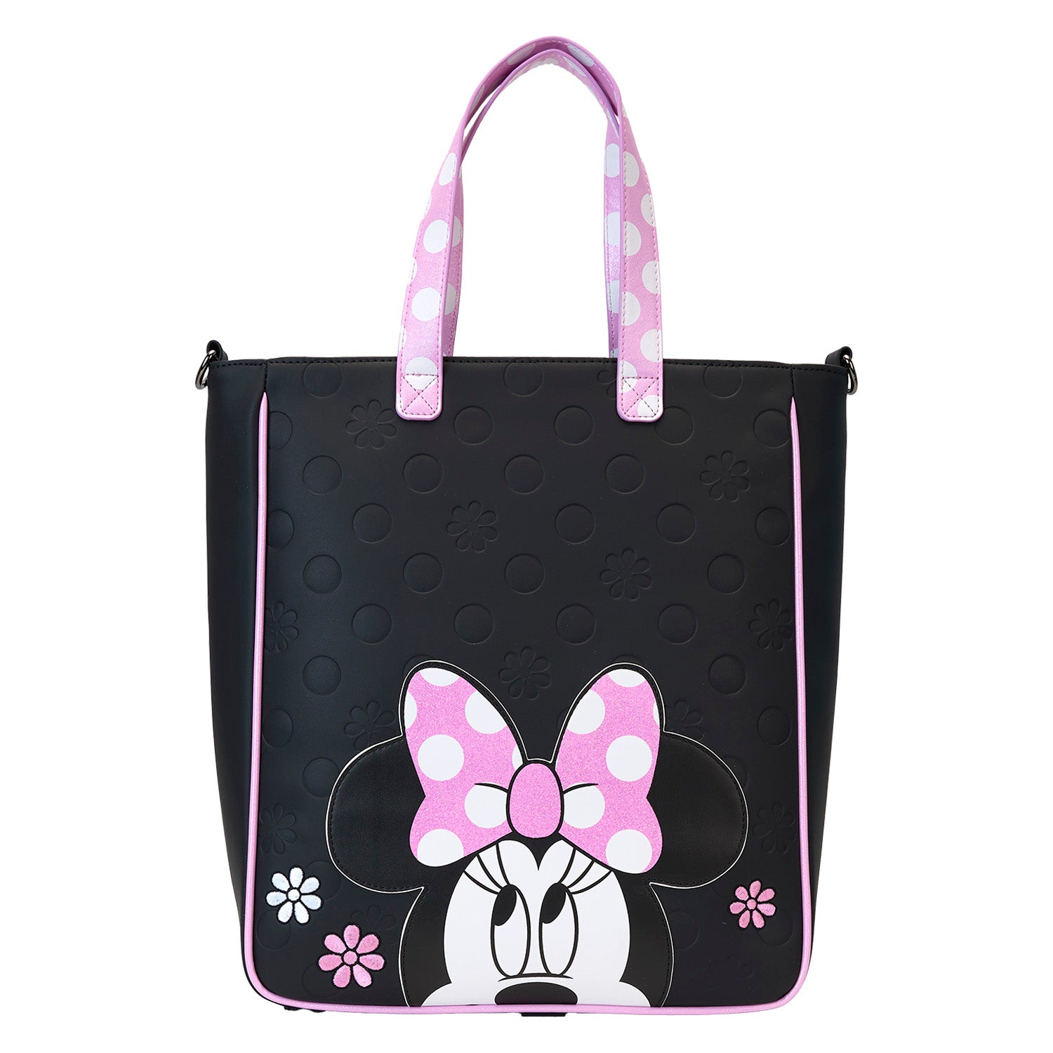 Loungefly Minnie Mouse Floral Rock The Dots Tote Bag With Coin Bag