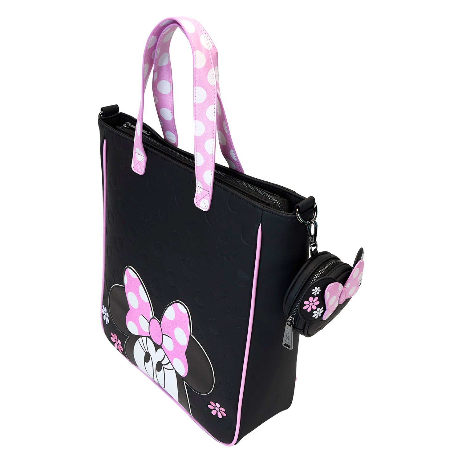 Loungefly Minnie Mouse Floral Rock The Dots Tote Bag With Coin Bag