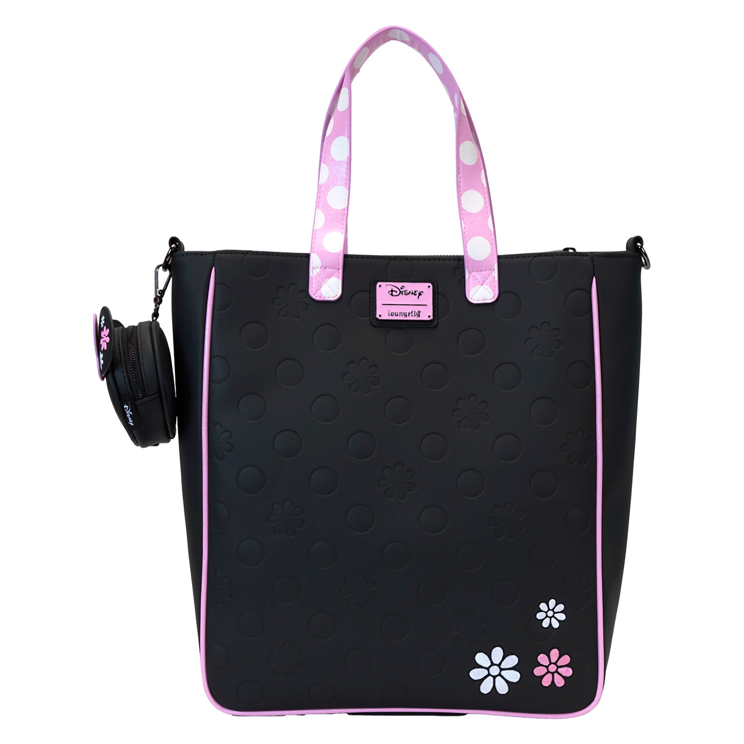 Loungefly Minnie Mouse Floral Rock The Dots Tote Bag With Coin Bag
