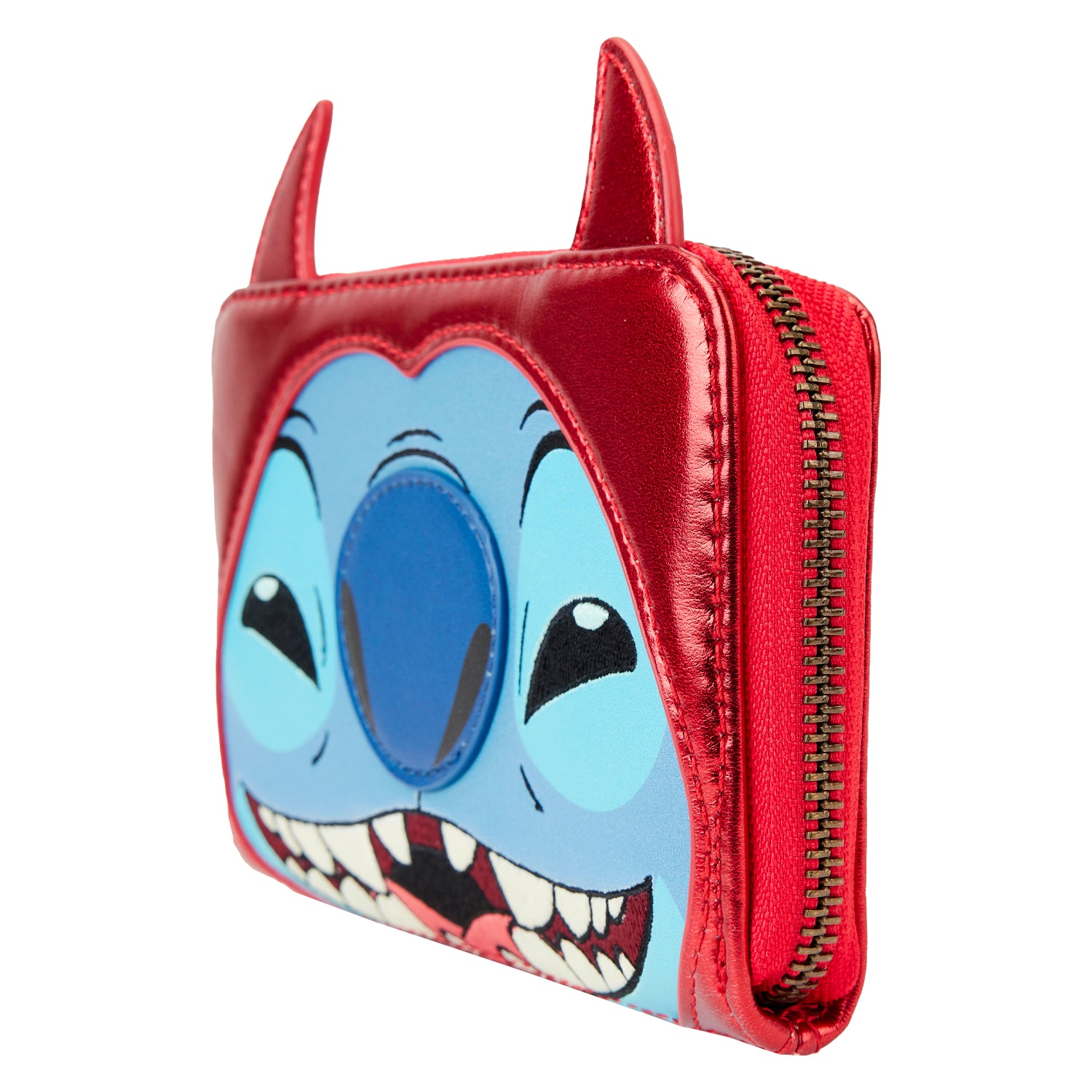 LOUNGEFLY DISNEY STITCH DEVIL COSPLAY ZIP AROUND WALLET