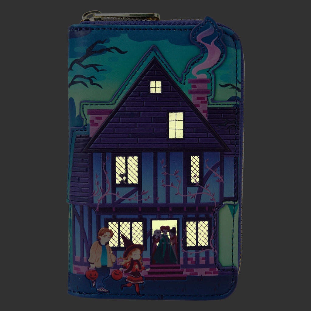 LOUNGEFLY DISNEY HOCUS POCUS SANDERSON SISTERS HOUSE ZIP AROUND WALLET