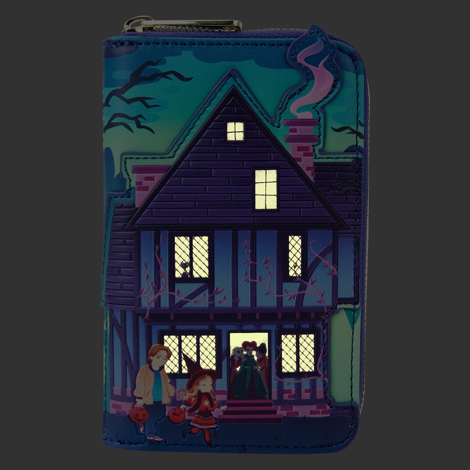 LOUNGEFLY DISNEY HOCUS POCUS SANDERSON SISTERS HOUSE ZIP AROUND WALLET