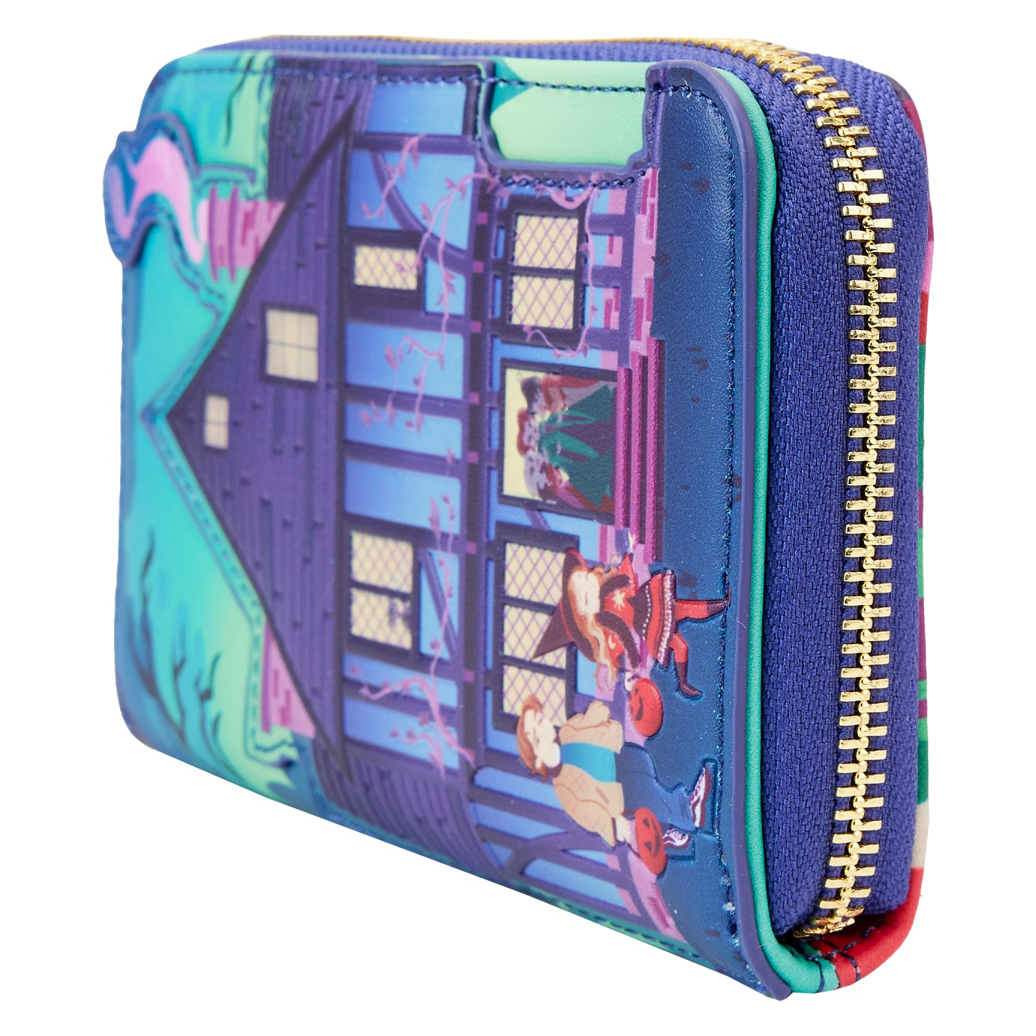 LOUNGEFLY DISNEY HOCUS POCUS SANDERSON SISTERS HOUSE ZIP AROUND WALLET