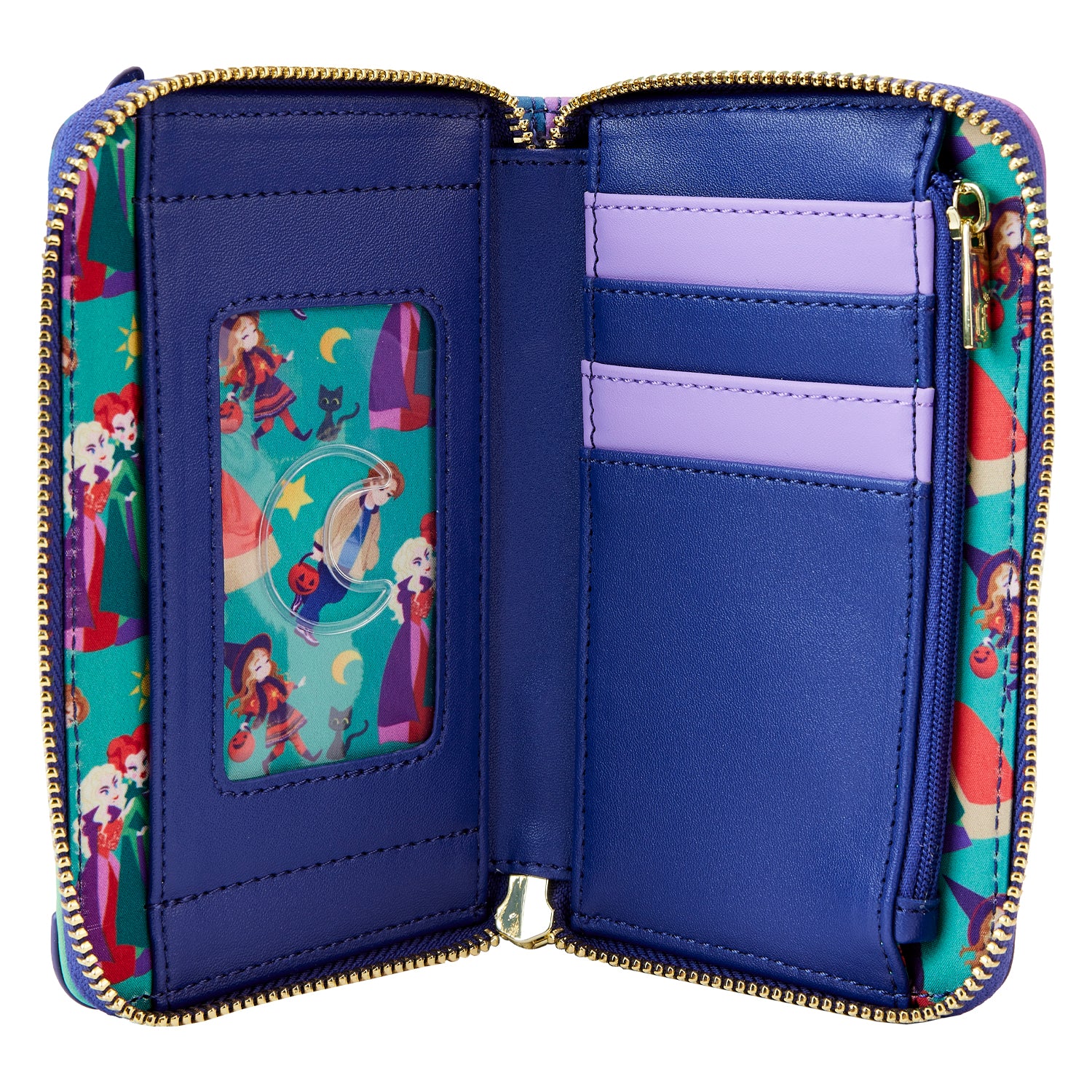 LOUNGEFLY DISNEY HOCUS POCUS SANDERSON SISTERS HOUSE ZIP AROUND WALLET