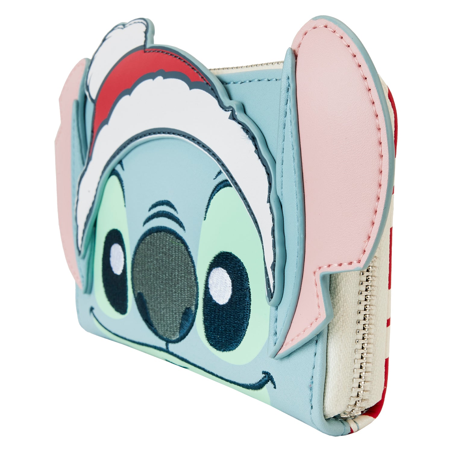 Loungefly Stitch Holiday Glitter Zip Around Wallet