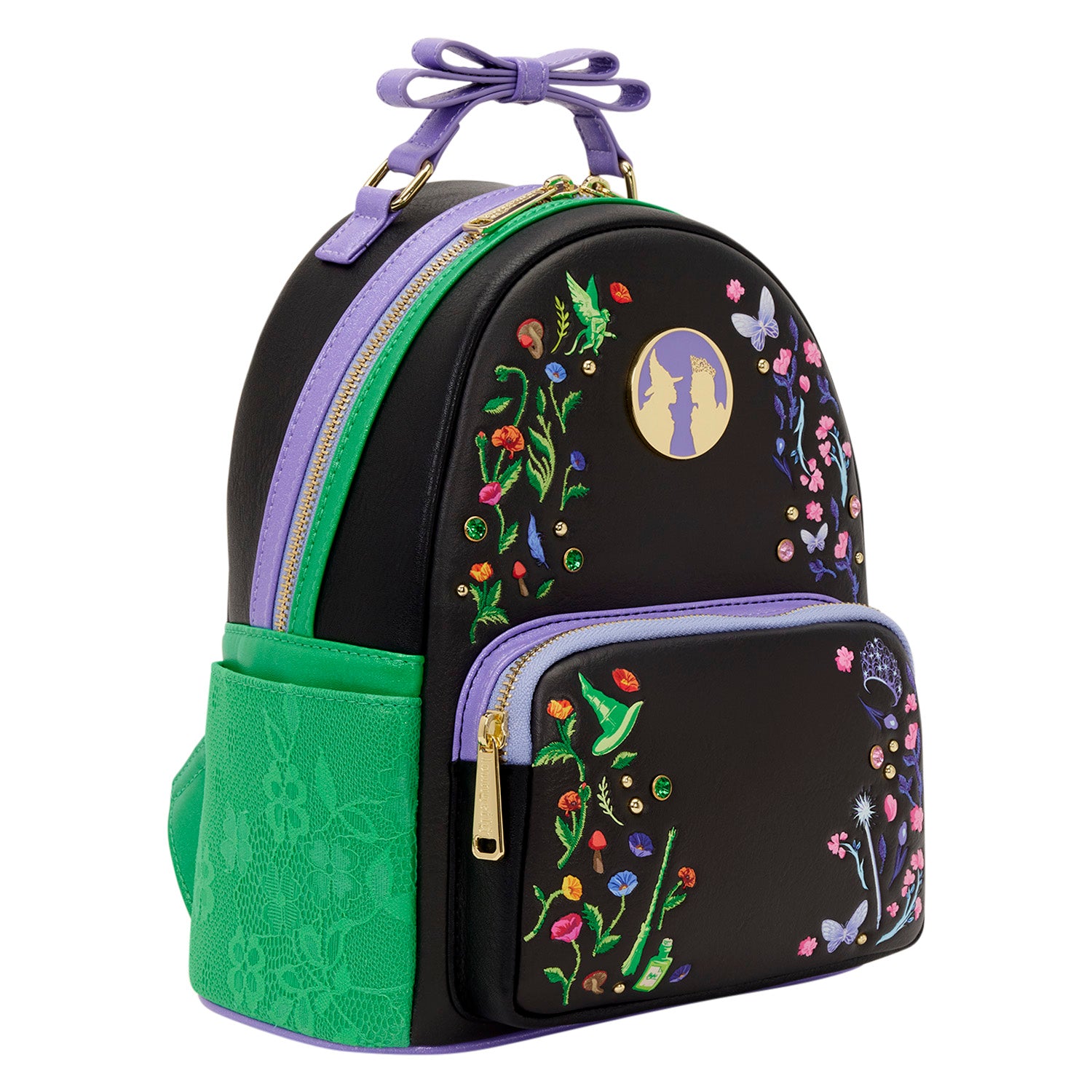 Loungefly Universal Wicked Glinda & Elphaba Floral and Lace Mini Backpack