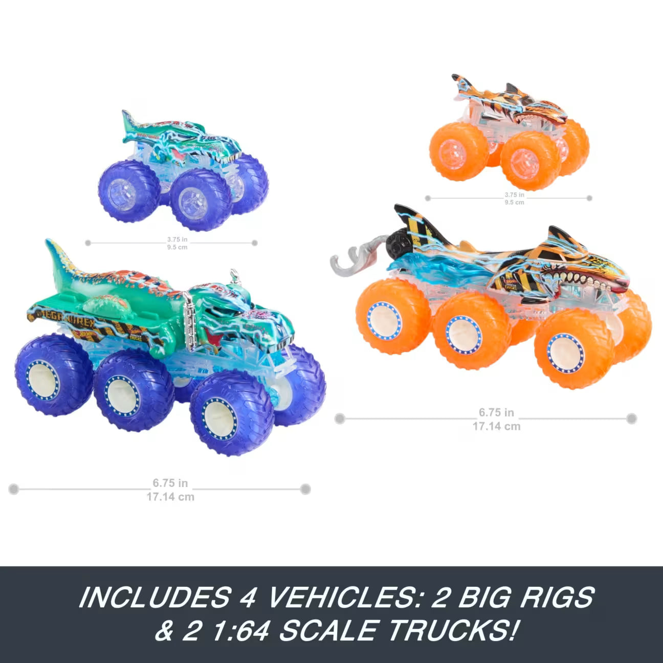 Hot Wheels Monster Trucks Power Smashers Toy Truck & Big Rig Multipack
