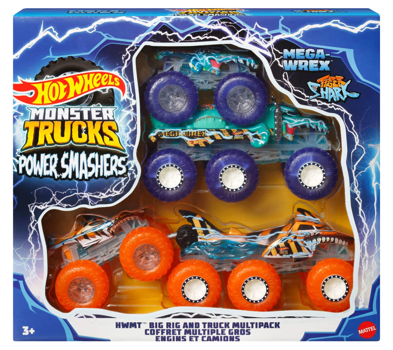 Hot Wheels Monster Trucks Power Smashers Toy Truck & Big Rig Multipack