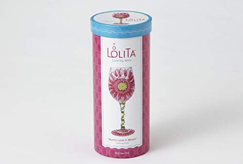 Lolita “Mom’s Love in Bloom” Hand-painted Artisan Wine Glass