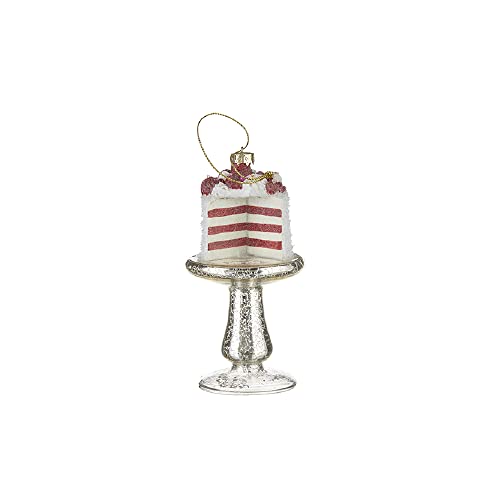 Glass Cake On Plate Ornament by RAZ Imports