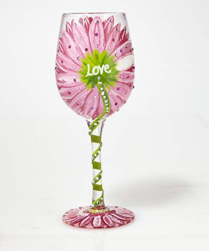 Lolita “Mom’s Love in Bloom” Hand-painted Artisan Wine Glass