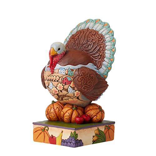 Jim Shore Heartwood Creek Thanks and Giving Traditional Turkey with Scene Figurine