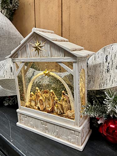 RAZ Imports 2022 Holiday Water Lanterns 10" Nativity with Star Musical Lighted Water Creche