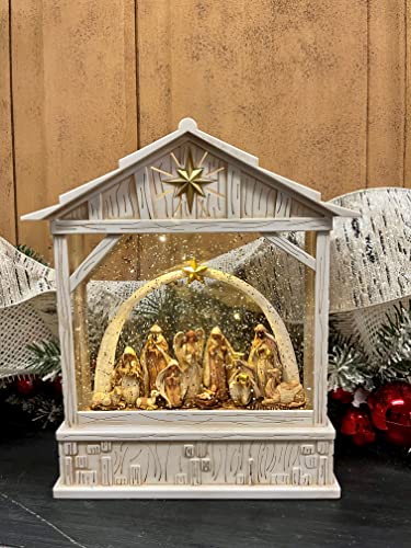 RAZ Imports 2022 Holiday Water Lanterns 10" Nativity with Star Musical Lighted Water Creche