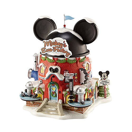 Department 56 North Pole Disney Village Mickey Mouse Ear Factory Lit Building