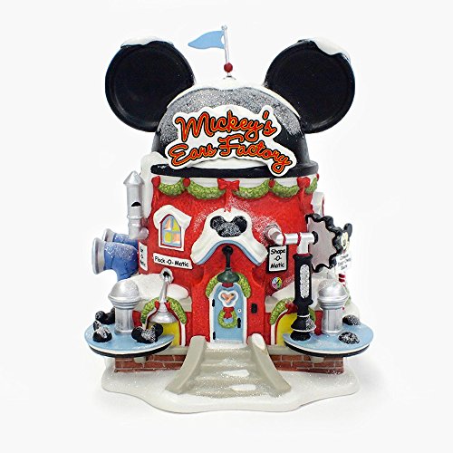 Department 56 North Pole Disney Village Mickey Mouse Ear Factory Lit Building