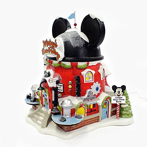 Department 56 North Pole Disney Village Mickey Mouse Ear Factory Lit Building