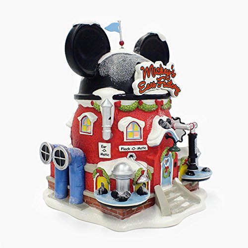 Department 56 North Pole Disney Village Mickey Mouse Ear Factory Lit Building